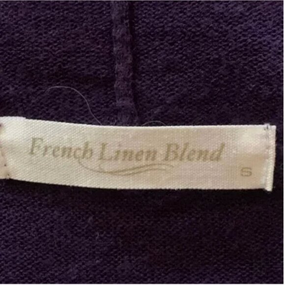 Uniqlo Purple Linen Blend Open Front Draped Cardigan Size Small - Picture 6 of 7